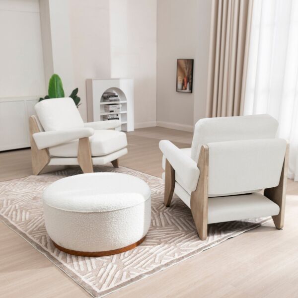 كرسي مفرد روفانس - ابيض