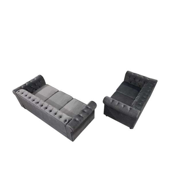 طقم كنب سولفير - رمادي غامق