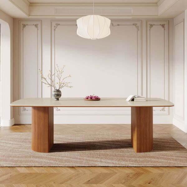 طاولة طعام 8 اشخاص ميريت - بني فاتح