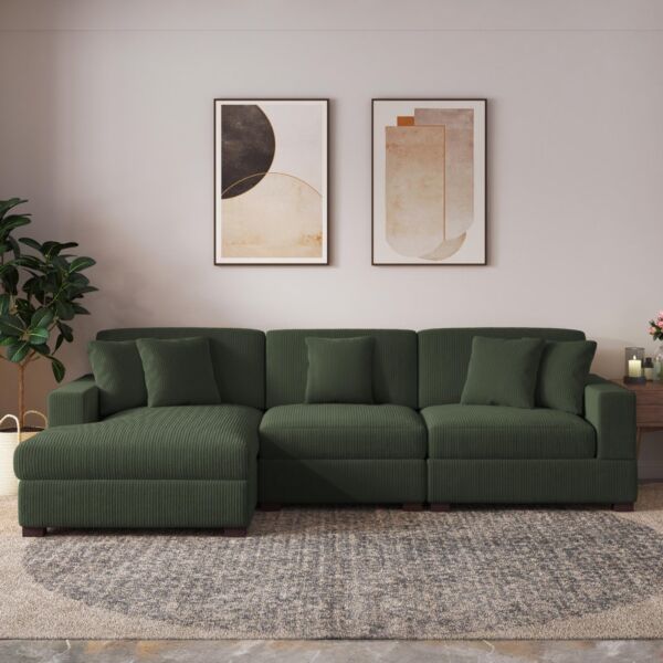 كنب زاوية مخمل سابينا - اخضر