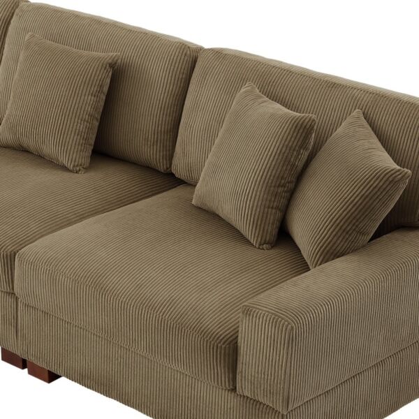 كنب زاوية مخمل سابينا - بني