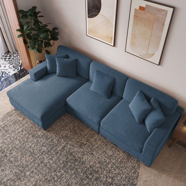 كنب زاوية مخمل سابينا - كحلي