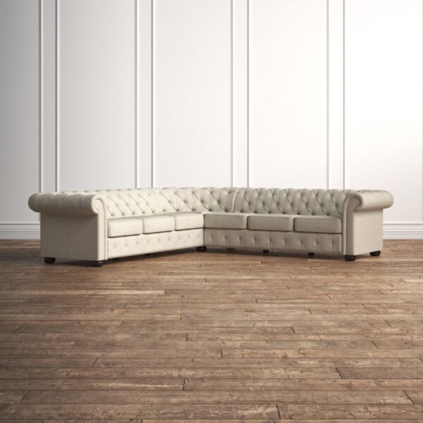 كنب زاوية كتان لاجون - بيج