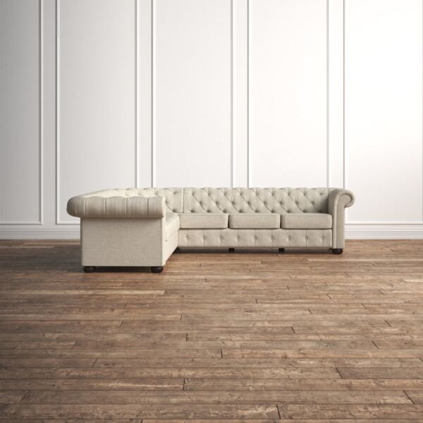 كنب زاوية كتان لاجون - بيج