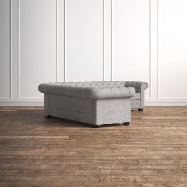 كنب زاوية كتان لاجون - رمادي فاتح