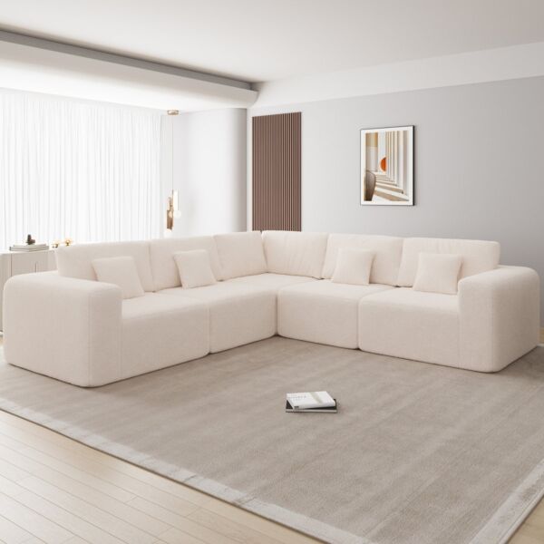 كنب زاوية بوكليه لافيتا - بيج