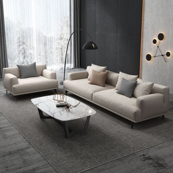 طقم كنب سلينا 3 قطع - بيج