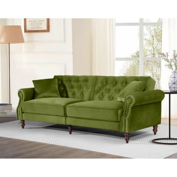 كنبة ثلاثية مخمل بافاريا - اخضر