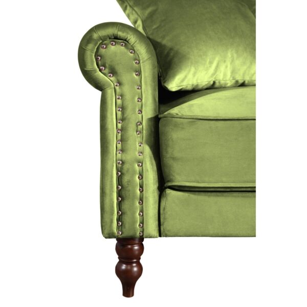 كنبة ثلاثية مخمل بافاريا - اخضر