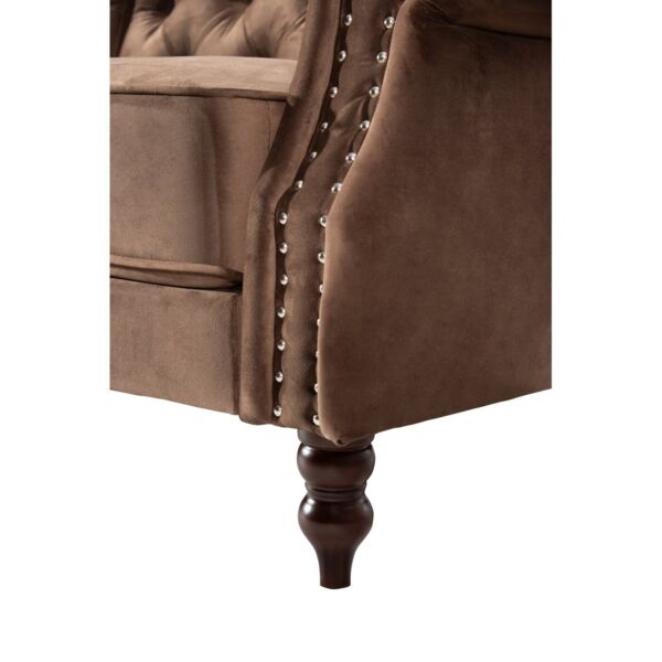 كنبة ثلاثية مخمل بافاريا - بني