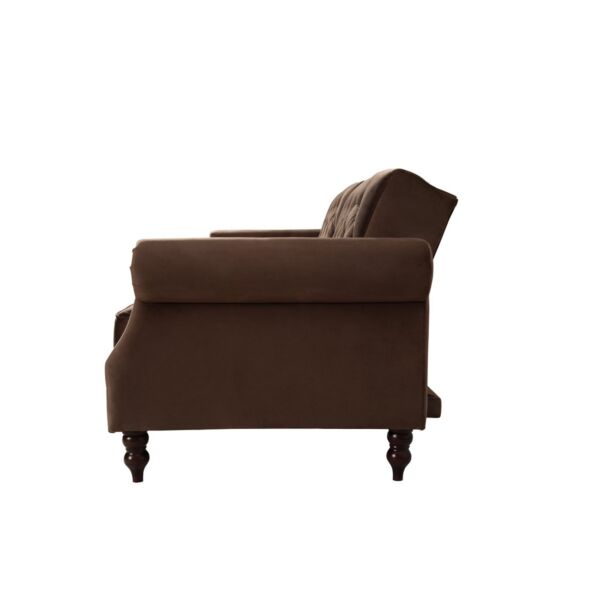 كنبة ثلاثية مخمل بافاريا - بني