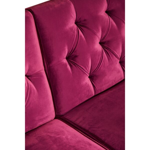 كنبة ثلاثية مخمل بافاريا - أحمر