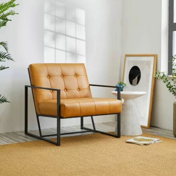 كرسي جلد رويال أوبال بلوم - بني فاتح