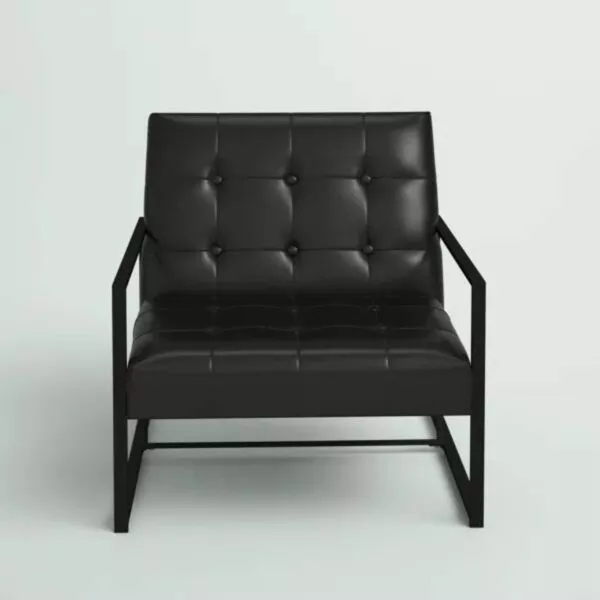 كرسي جلد رويال أوبال بلوم - اسود