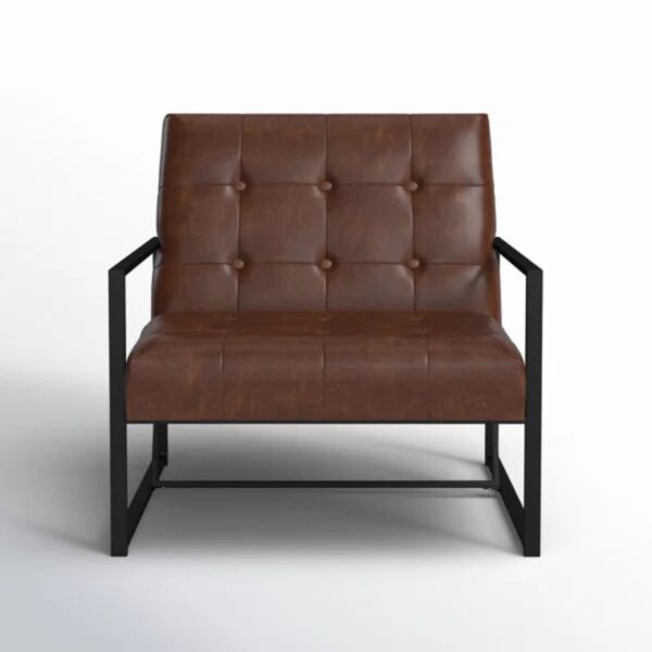 كرسي جلد رويال أوبال بلوم - بني غامق