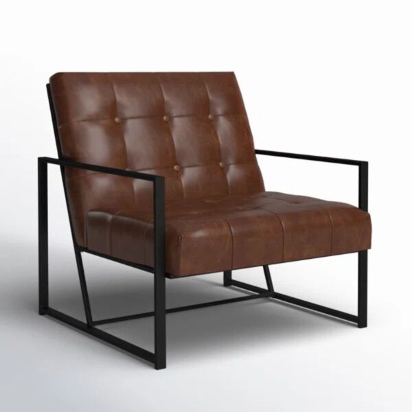 كرسي جلد رويال أوبال بلوم - بني غامق