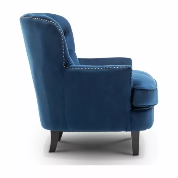 كرسي مفرد مخمل فيلفيت فيل - ازرق