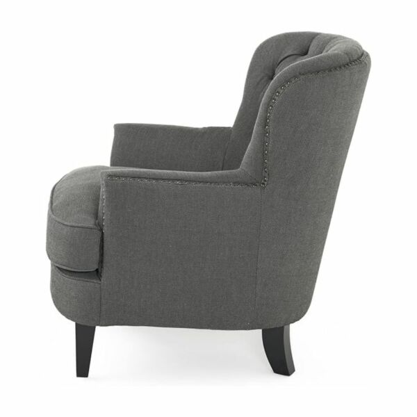 كرسي مفرد كتان سميث - رمادي