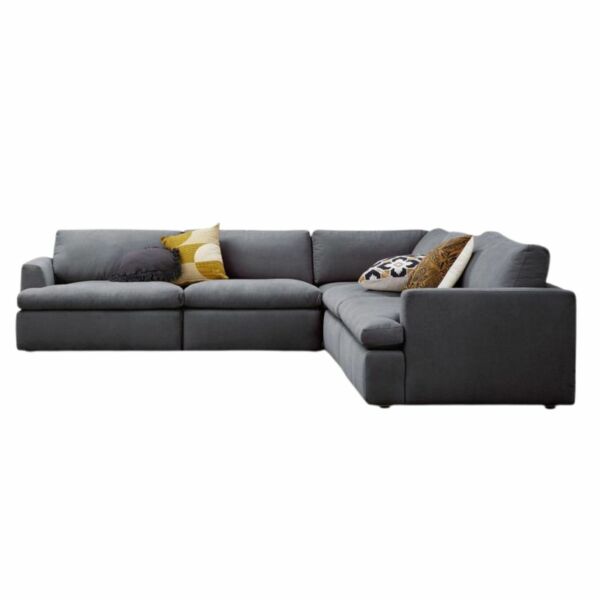 كنب زاوية حرف L ليكو - رمادي