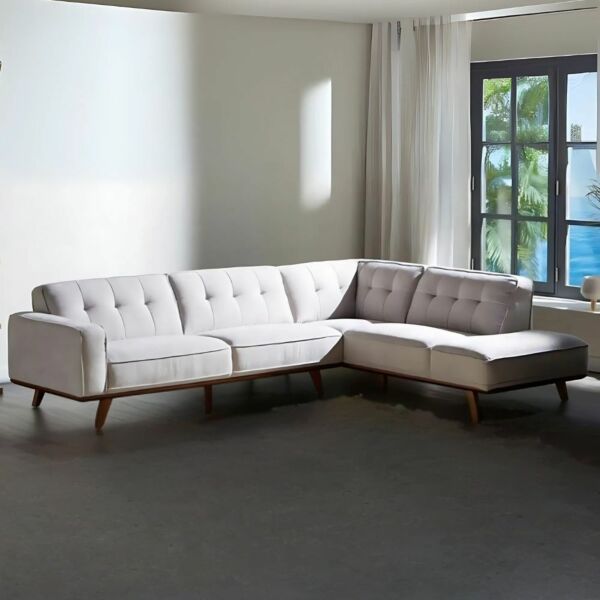 كنب زاوية حرف L ليكسز - رمادي فاتح