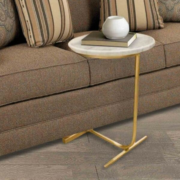 طاولة خدمة حديد وخشب - ذهبي