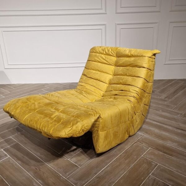 كرسي مفرد استرخاء دوار هزاز - أصفر