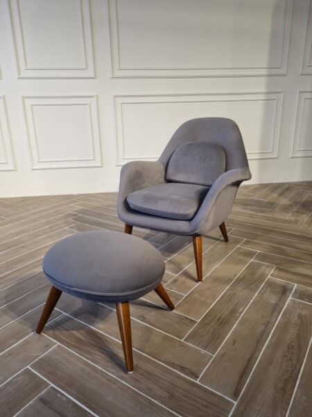 كرسي مفرد بوف ليون - رمادي