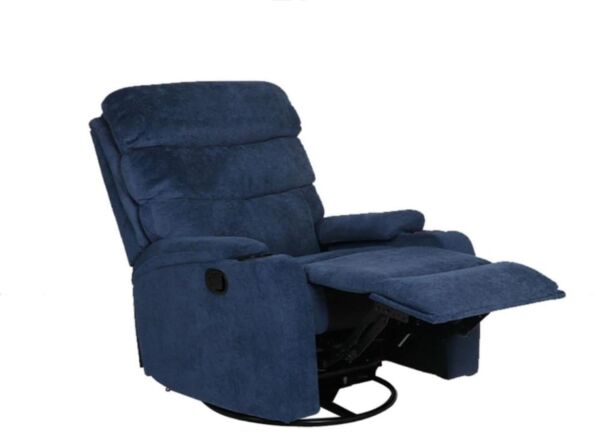 كرسي مفرد استرخاء دوار و هزاز - ازرق غامق