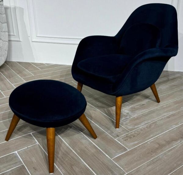 كرسي مفرد بوف ليون - ازرق غامق