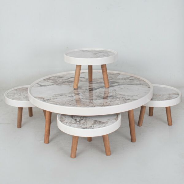 طقم طاولات أرضية ديما 5 قطع - متعدد الألوان