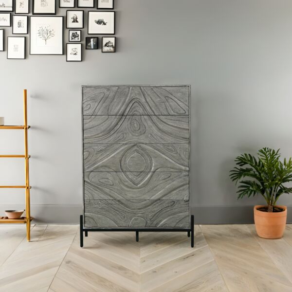 وحدة تخزين ادراج روبيكا - رمادي واسود