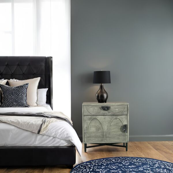 كومودينو خشب دانهل - رمادي واسود