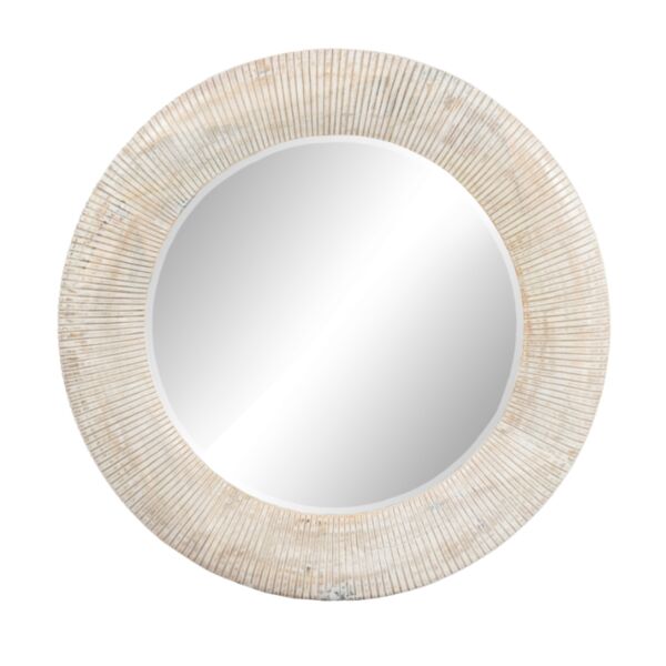 مرآة جدارية دائرية سيبال 91 سم - بيج