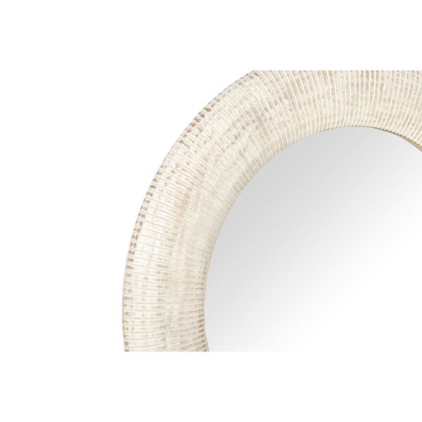 مرآة جدارية دائرية سيبال 91 سم - بيج