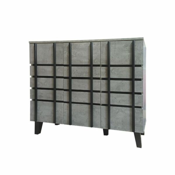 خزانة احذية ب 3 ابواب رومو 120 سم - رمادي