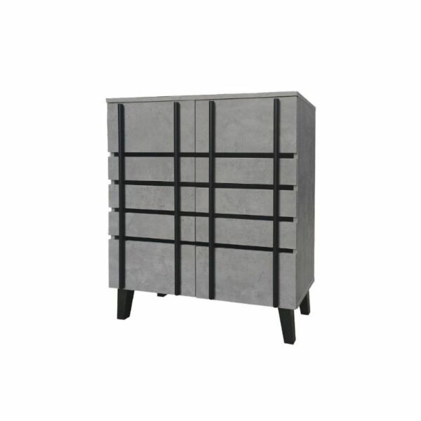 خزانة احذية بابين رومو 80 سم - رمادي