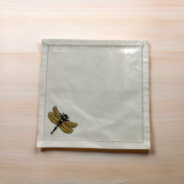 منديل سفرة يعسوب - ابيض ومتعدد الالوان