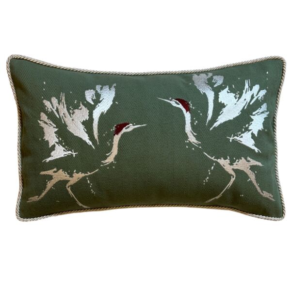 غطاء وسادة ديكور بدون حشوة مطرزة رالي - اخضر ومتعدد الالوان