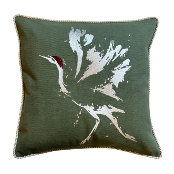 غطاء وسادة ديكور بدون حشوة مطرزة رالي مربعة - اخضر ومتعدد الالوان