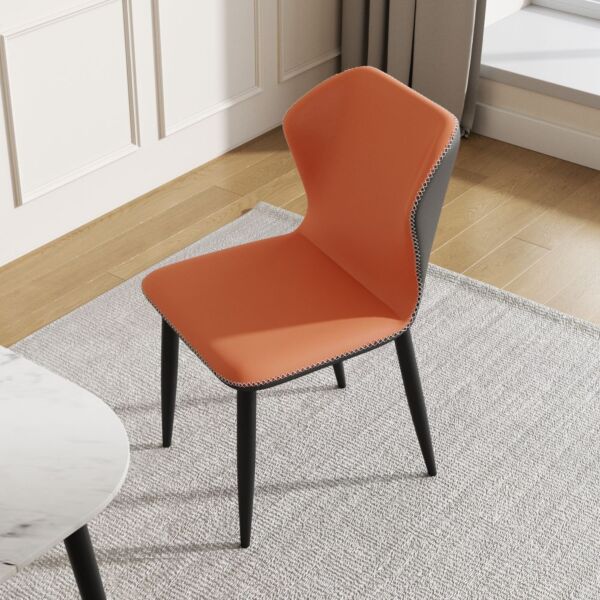 كرسي طاولة طعام ريمو - برتقالي ورمادي