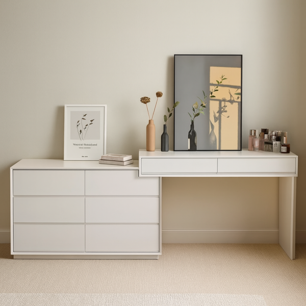 طاولة تزيين بدون مرآة سيلفانا - كريمي