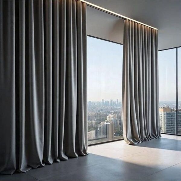 ستائر ويفي خط واحد بلاك اوت - 350x300 سم - رمادي