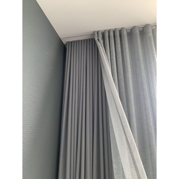 ستائر ويفي خطين بلاك اوت و شيفون - 300x300 سم رصاصي