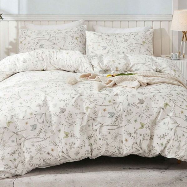 طقم غطاء لحاف 3 قطع نقوش زهرية 260X220 سم - متعدد الالوان