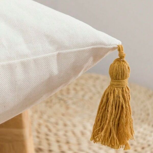 غطاء وسادة ديكور نجوم و هلال بدون حشوة - اصفر