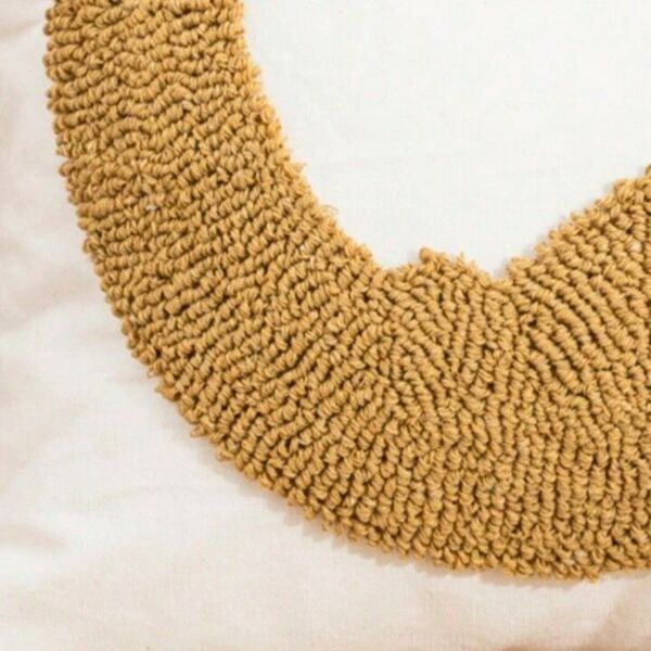 غطاء وسادة بتطريز نجوم و هلال بدون حشوة - اصفر وابيض