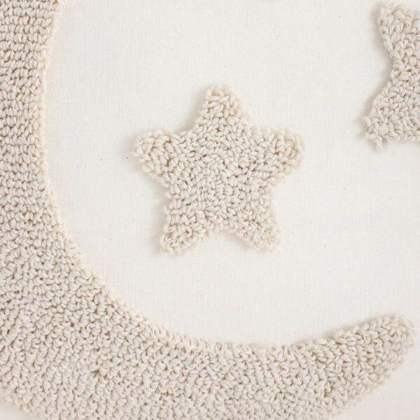 غطاء وسادة ديكور نجوم وهلال رمضان بدون حشوة - بيج