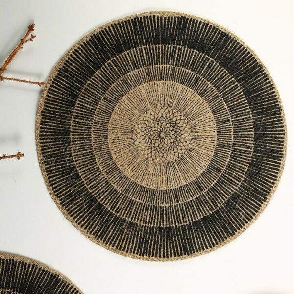 طقم قاعدة اطباق 6 قطع راف - اسود واصفر