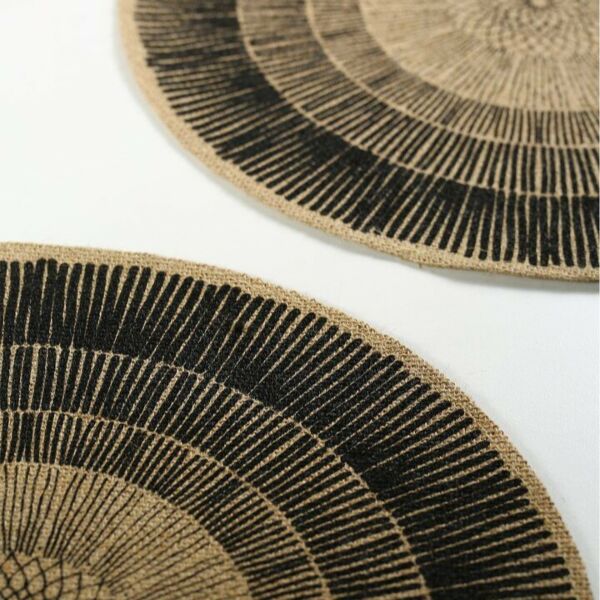 طقم قاعدة اطباق 6 قطع راف - اسود واصفر