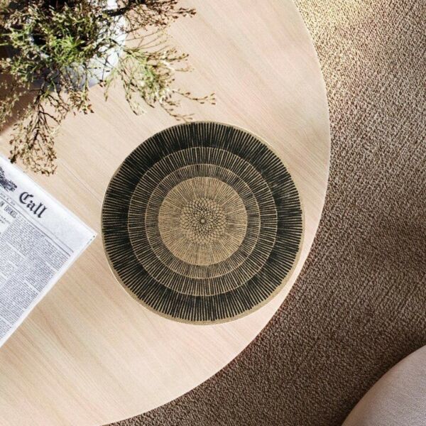 طقم قاعدة اطباق 6 قطع راف - اسود واصفر